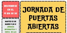 JORNADA DE PUERTAS ABIERTAS  ADMISIÓN CURSO 2024/25