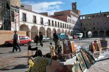 Mercado en el casco antiguo de Badajoz