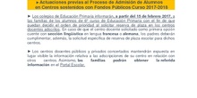 Instrucciones para el Proceso de Escolarización del curso 2017-2018
