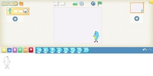Programa con Scratch Jr un personaje desplazándose por baldosas que desaparecen a su paso