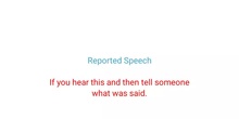 Reported Speech