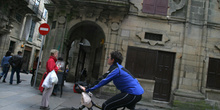 Peregrina en bicicleta, Santiago de Compostela, La Coruña, Galic
