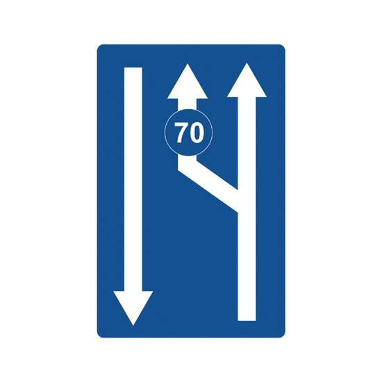 Paso de uno a dos carriles, quedando el nuevo carril reservado p