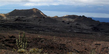 Campos de lava alrededor del Volcán Sierra negra en Isla Isabela
