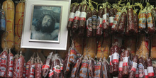 Imagen de Jesucristo en un puesto del Mercado de abastos, Sao Pa