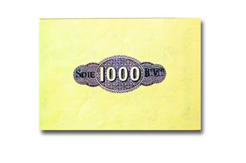 Reverso de mil reales emitido por el Banco de Cádiz