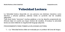Evaluación de la velocidad lectora