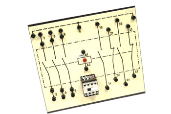 Panel con contactor y esquema de contactos