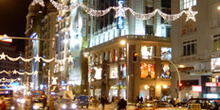La calle Gran Vía en Navidad, Madrid
