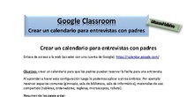 CALENDARIO PARA ENTREVISTA CON CLASSROOM