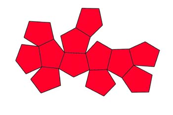 Desarrollo de un dodecaedro pentagonal