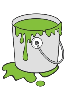 Cubo de pintura verde