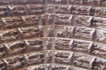 Detalle de la Puerta del Juicio, Catedral de Tudela, Navarra