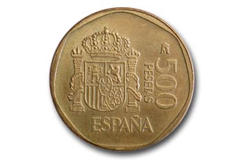 Cruz de una moneda de 500 pesetas