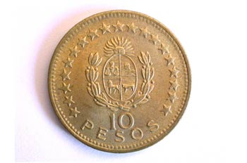 Moneda de diez pesos, Cruz, Uruguay