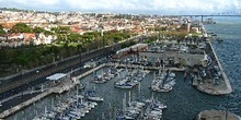 Vista del puerto desde la Torre de Belén, Lisboa, Portugal