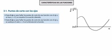 Características de las funciones. Puntos de corte con los ejes
