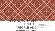 UNIT 4: People and Population