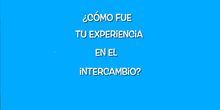 ¿Cómo fue tu experiencia en el intercambio?