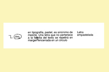 Signo de corrección: letra empastada