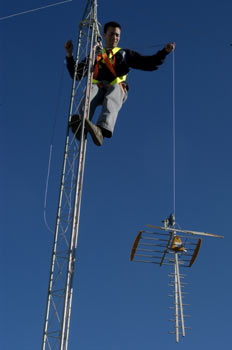 Subida de la antena.