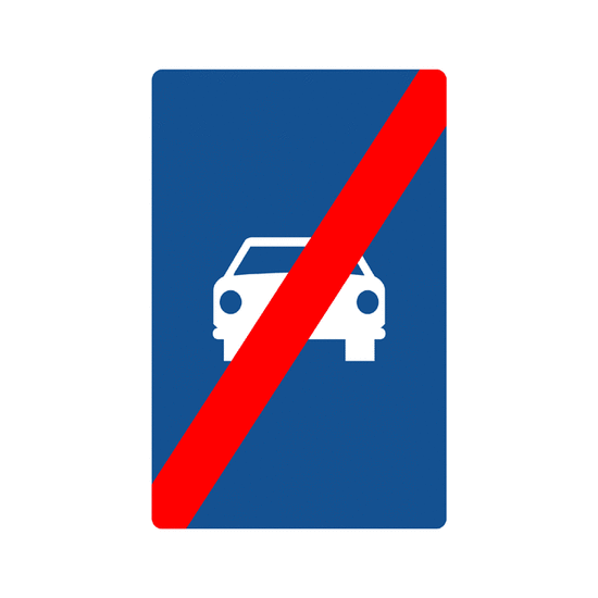 Fin de vía para automóviles