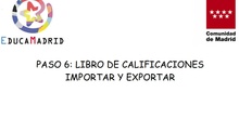 Importar y exportar libro de calificaciones