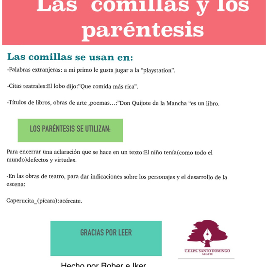 LAS COMILLAS Y LOS PARÉNTESIS