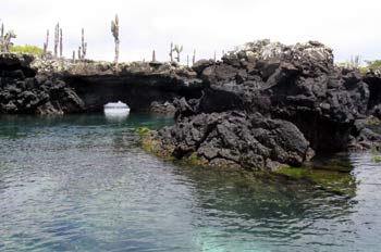 Formaciones de lava solidificada en la Isla Isabela, Ecuador