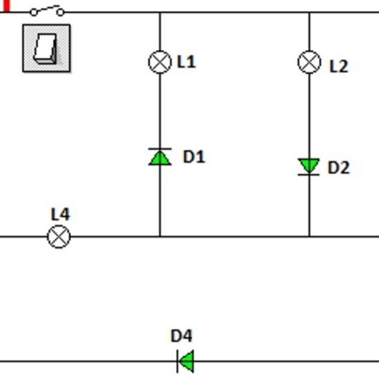 Circuito con diodos en ON-OFF
