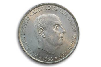 Pesetas,  Franco, Cara