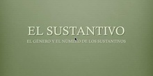 El género y número de los sustantivos 