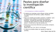 Pautas diseño investiagación científica