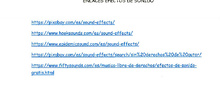 Enlaces de acceso a música y a efectos de sonido.