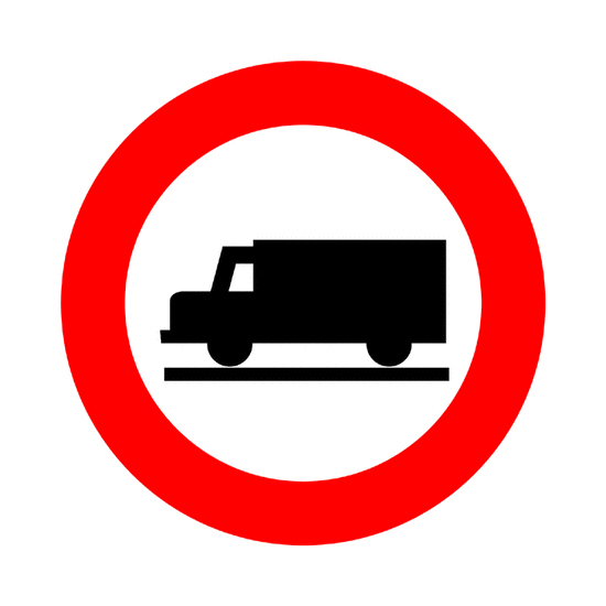 Entrada prohibida a vehículos destinados al transporte de mercan