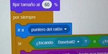 Programa en cuarto con Scratch un juego de mover al personaje con el dedo y evita proyectiles