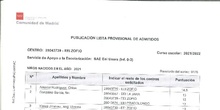 Listado Provisional Admitidos 1º Ciclo