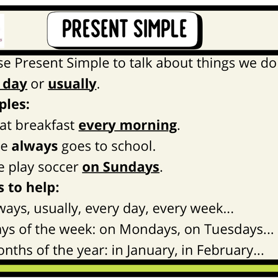 PRESENT SIMPLE THEORY