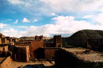 Azoteas de construcciones de adobe, Ait Benhaddou, Marruecos