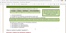 Lengua I Clase 18 y Lengua II Clase 25 20251020 - Ejercicio 1 página 12: análisis de palabras