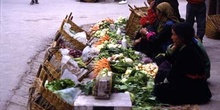 Vendedoras del mercado de verduras, Ladakh, India