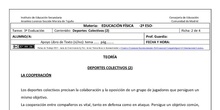 Ficha Deportes Colectivo 2 para 2º ESO