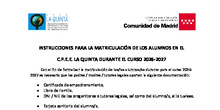 INSTRUCCIONES MATRICULACION CURSO 2026/27