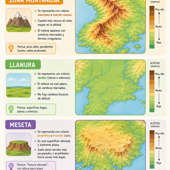 Como reconocer unidades de relieve en mapa mudo