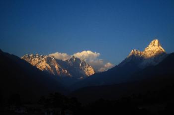 Everest con Nuptse, Lhotse y Ama Dablam, vistos desde Tengboche