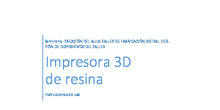 Manual impresora 3d resina Anycubic Photon Mono M5s