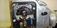 Caudalímetro de aleta. Vista interior del potenciómetro