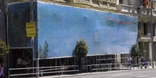 Lonas pintadas que cubren edificios en obras