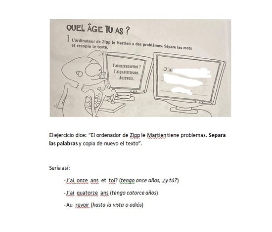 Francés: corrección ejercicio 1