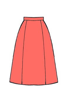 Falda de cortes verticales